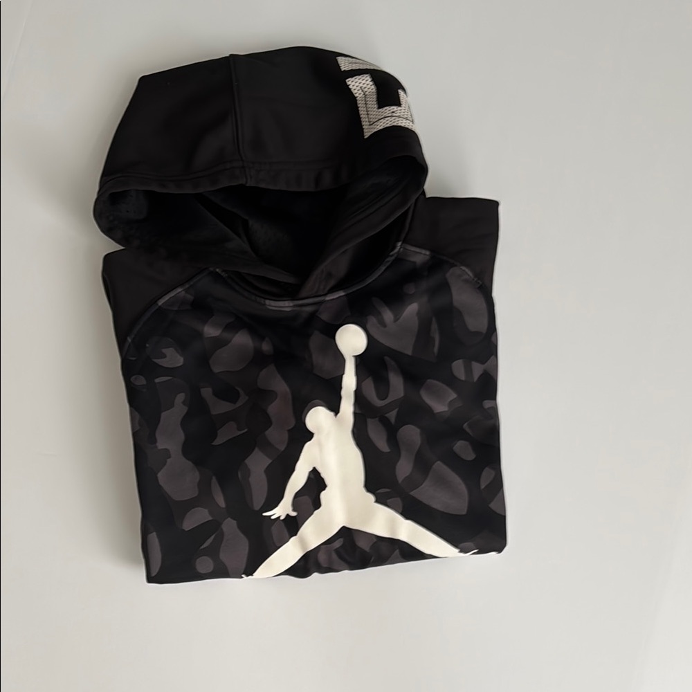 Black and Gray Hoodie with Jumpman Logo